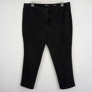 Style&Co Women's Slim Leg Jeans Petite Plus Size 20WP Black Charcoal Denim